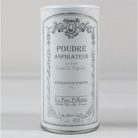 Poudre aspirateur Sous le Figuier Le Père Pelletier à Paris chez Soap and the City, savons, bougies, parfums, encens et peluches